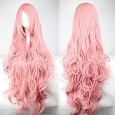 Pink Hair Fashion Anime Wigs Air Volume High Temperature Soft Hair Silk Bulk Hair Long Curly Big Wave Hair Wig Cosplay