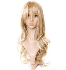 Hot sale Charming Blonde Long Wavy Costume Wig Hair Women's Fashion Wig Curly Hair Wigs With Bangs Long Curly Hair