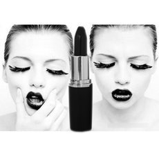 Fashion Black Color Brand Matte Lipstick Women Long Lasting Lipsticks Cosmetic Makeup Vampire Cosplay For Party 7.5x1.8cm,1PC